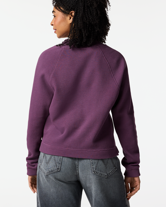 Atajo Long-Sleeve Waffle V-Neck - Women's - Mystic - US 9038
