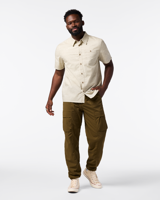 Estival Button Up Shirt - Print - Men's - Waves Mineral - US 8452