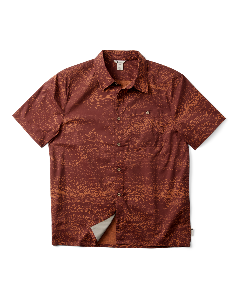 Estival Button Up Shirt - Print - Men's - Waves Sepia - US 7269
