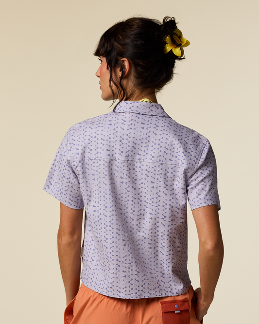 Afuera Button Up Shirt - Print - Women's - Shimmer Aster - US 1139