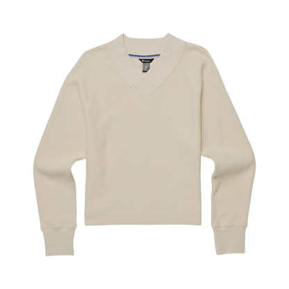 Atajo Long-Sleeve Waffle V-Neck - Women's - Cream - US 4975