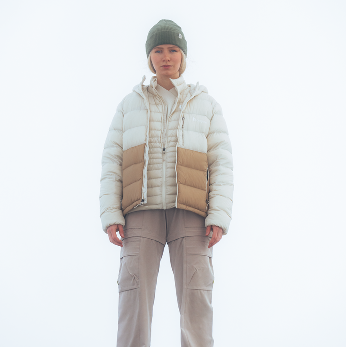 Fuego Max Down Hooded Jacket - Women's - Cream/Khaki - US 7431