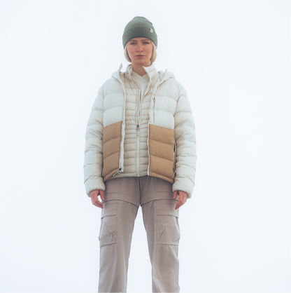 Fuego Max Down Hooded Jacket - Women's - Cream/Khaki - US 7431