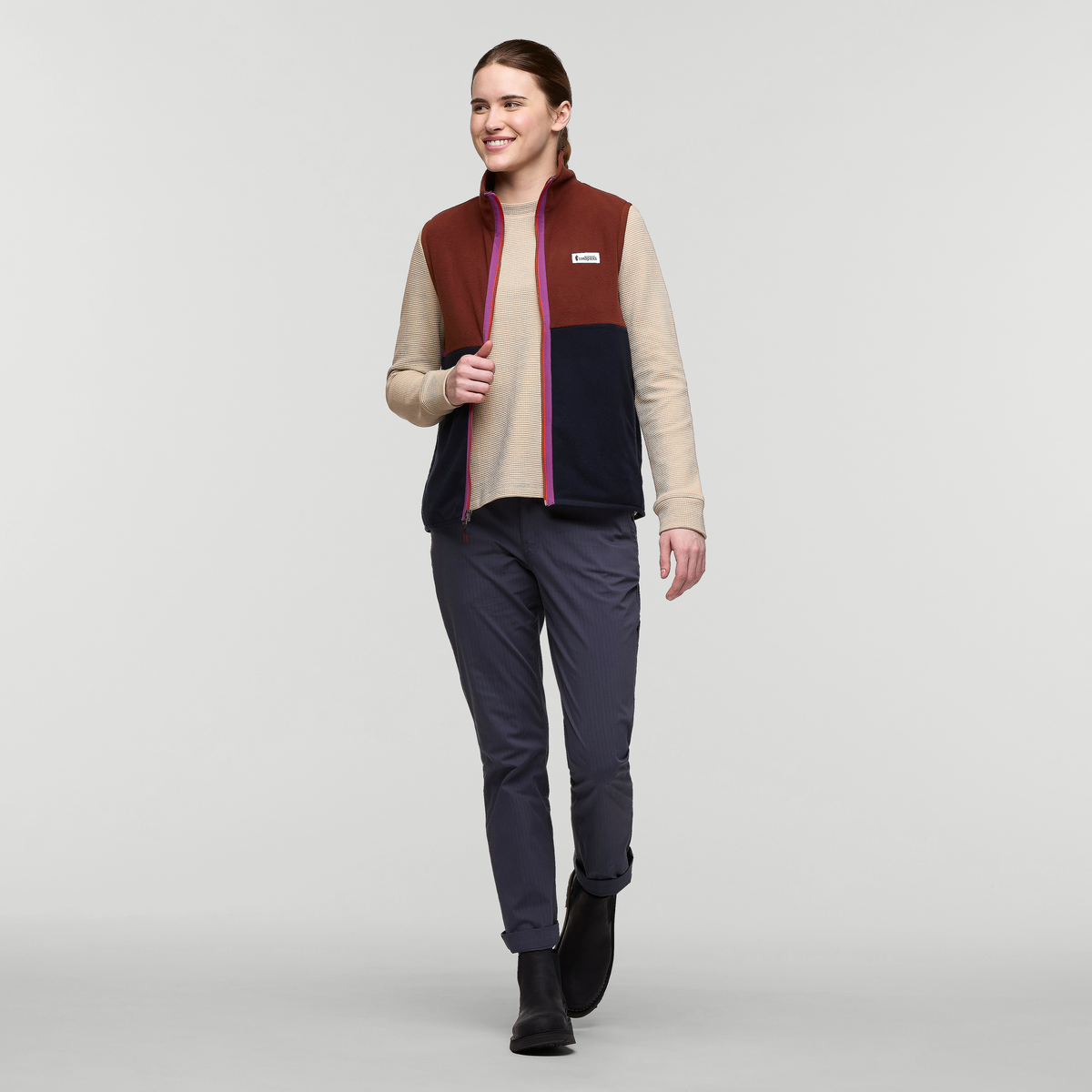 Amado Fleece Vest - Women's - Rusty/Carbon - US 4782