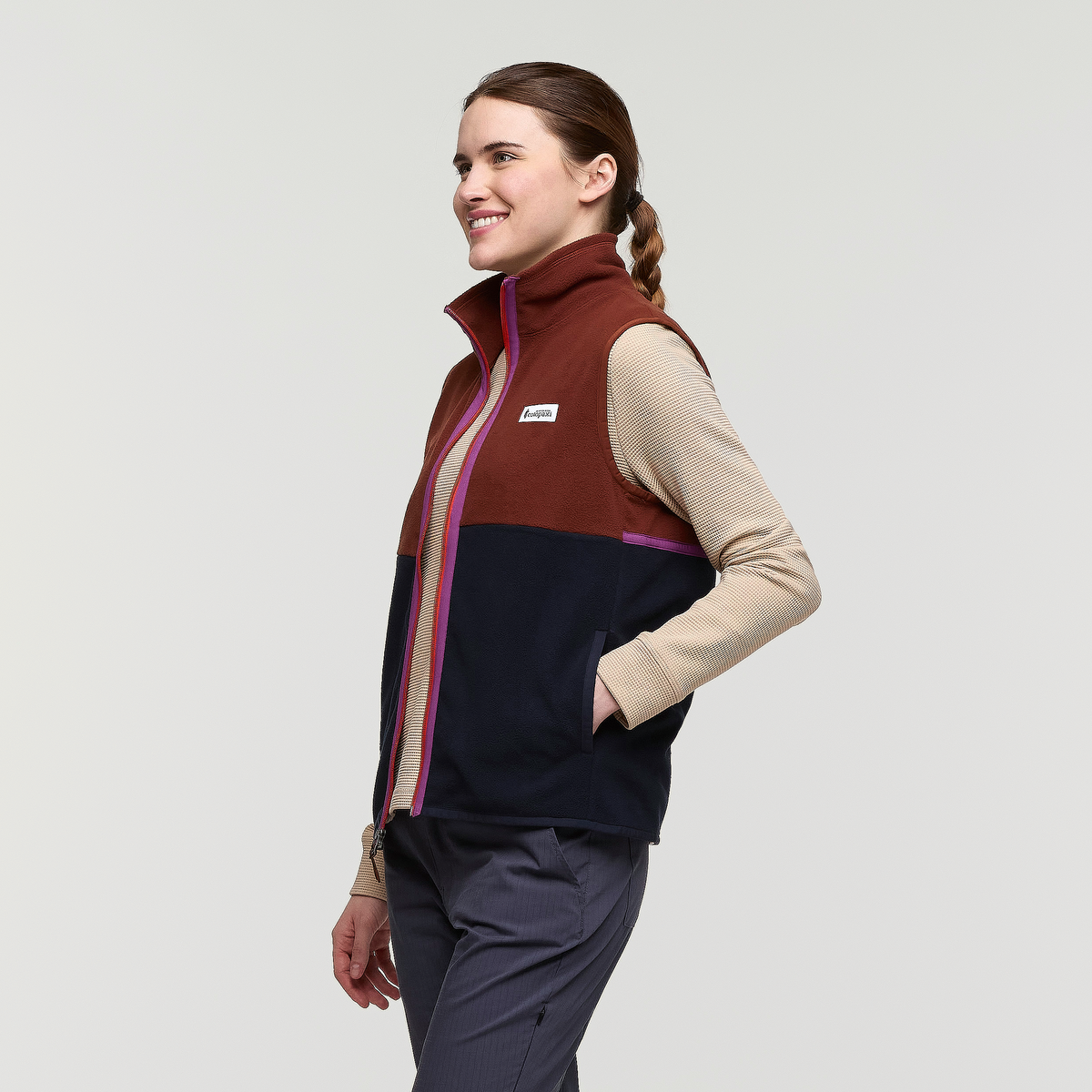 Amado Fleece Vest - Women's - Rusty/Carbon - US 4782