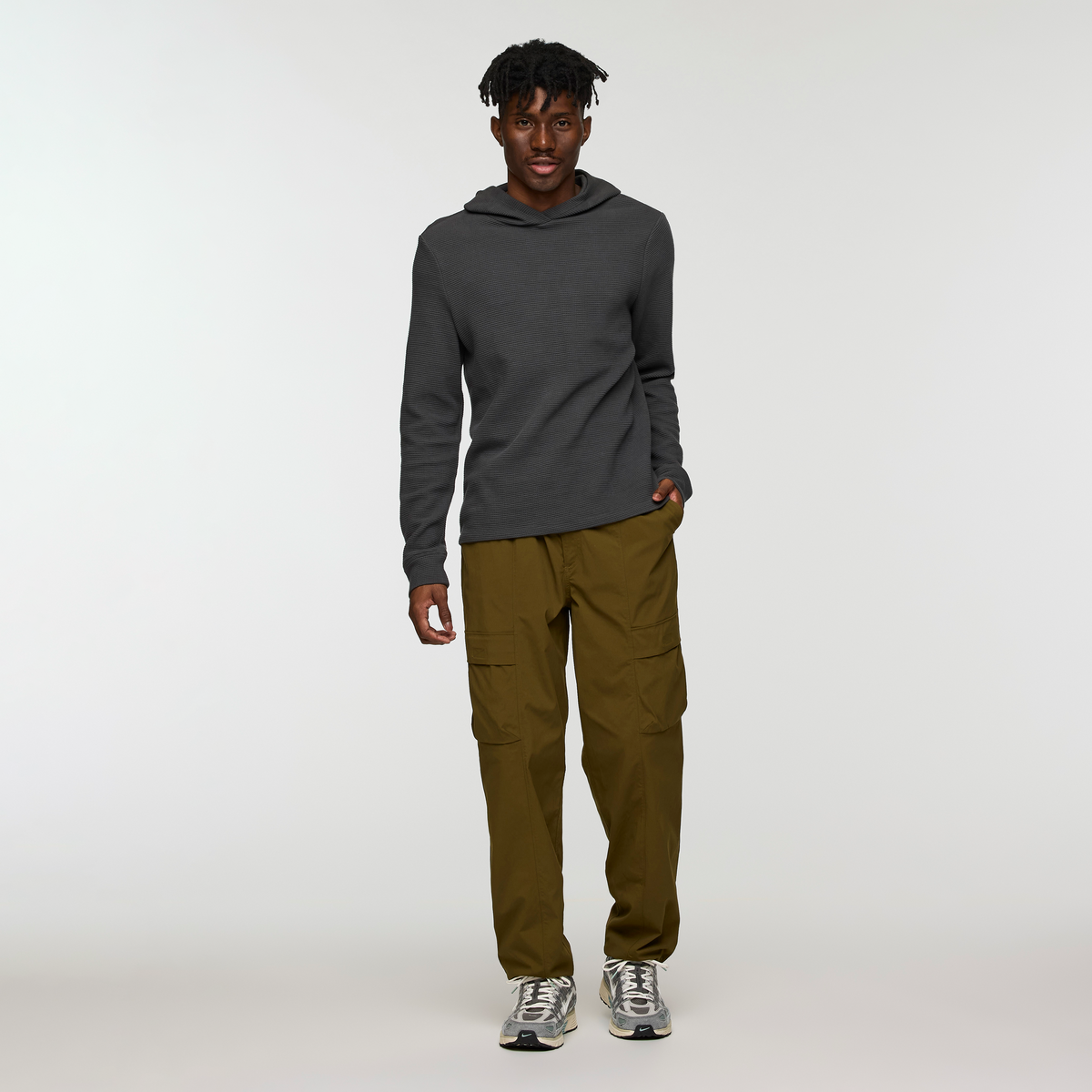 Atajo Long-Sleeve Waffle Hoodie - Men's - Charcoal - US 2705