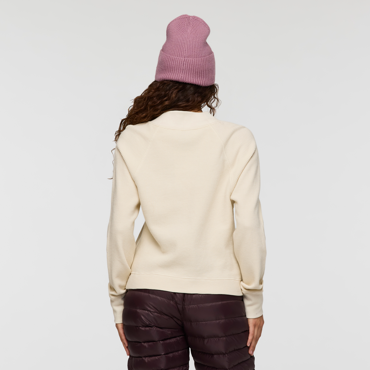 Atajo Long-Sleeve Waffle V-Neck - Women's - Cream - US 4975