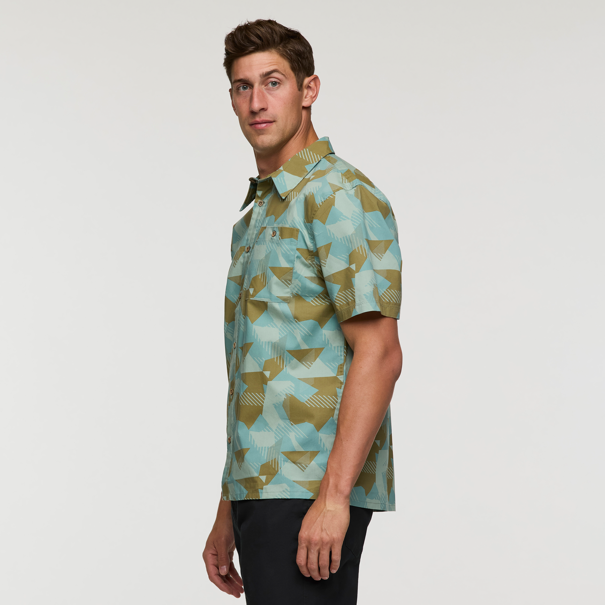 Estival Button Up Shirt - Print - Men's - Reflections Silver Leaf - US 5107