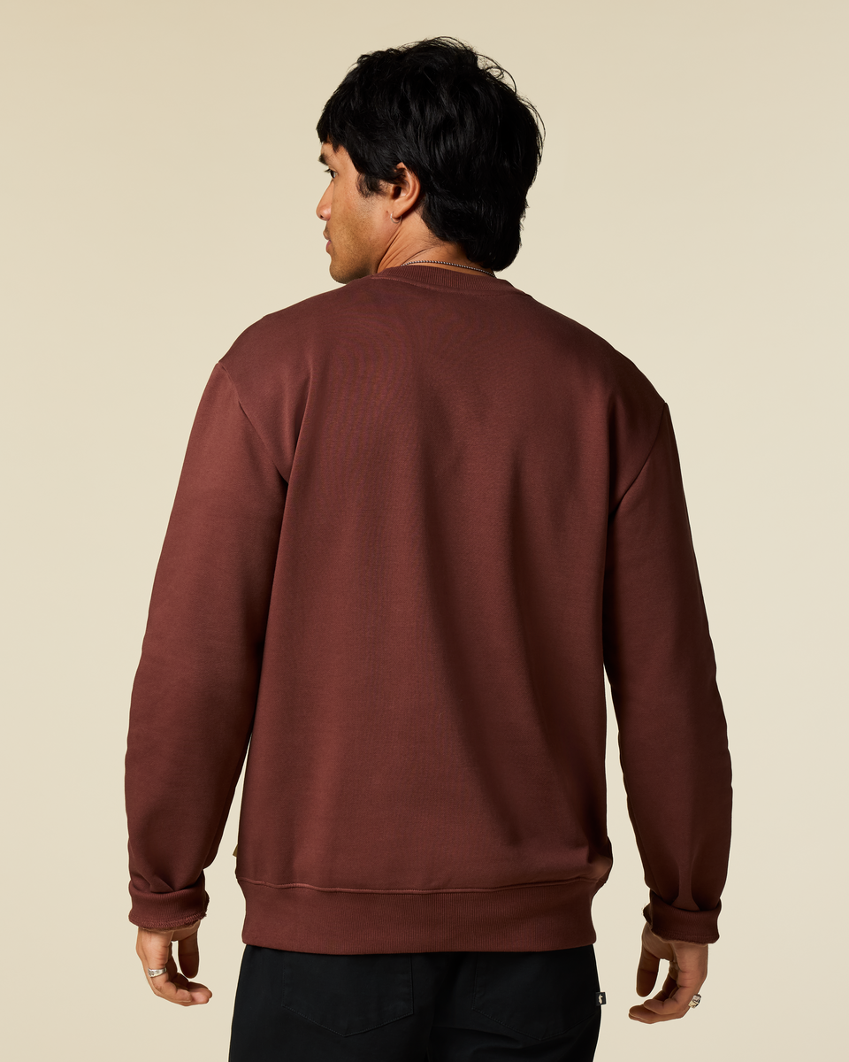 Trail To Sea Crew Sweatshirt - Men's - Sepia - US 8739