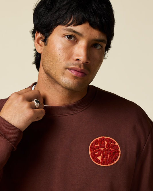 Trail To Sea Crew Sweatshirt - Men's - Sepia - US 8739