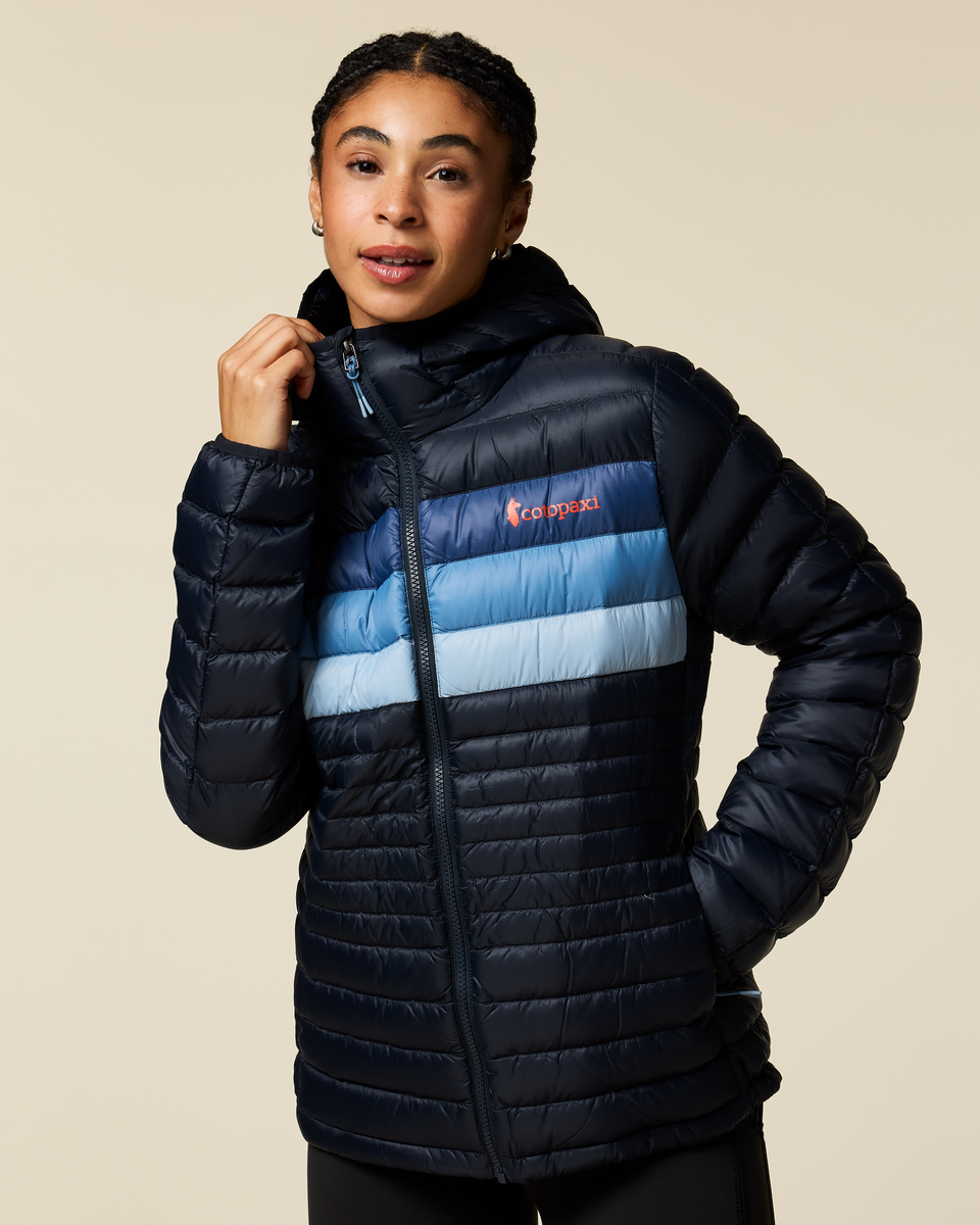 Fuego Down Hooded Jacket - Women's - Carbon Stripes - US 6958