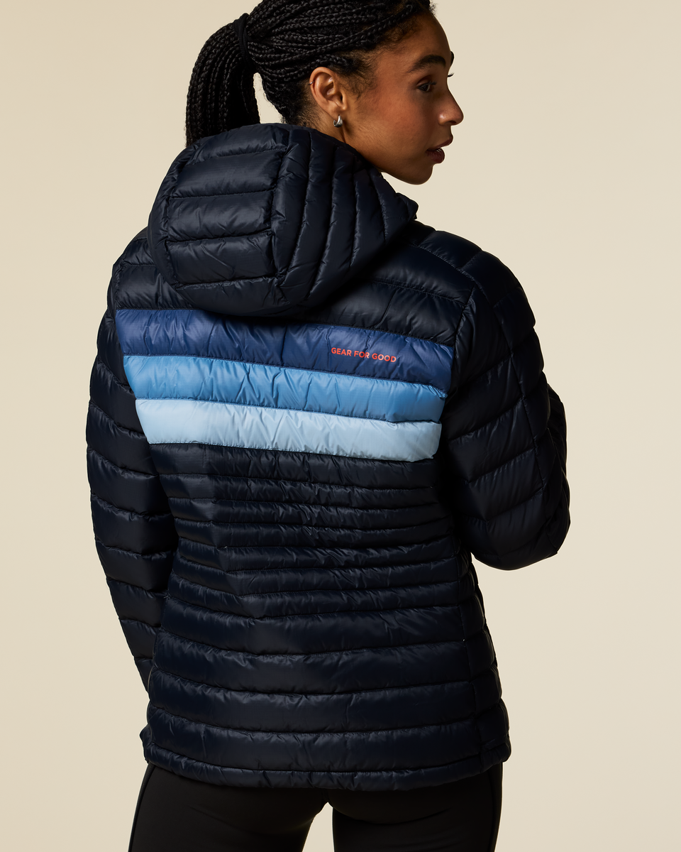 Fuego Down Hooded Jacket - Women's - Carbon Stripes - US 6958