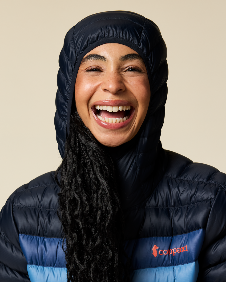 Fuego Down Hooded Jacket - Women's - Carbon Stripes - US 6958