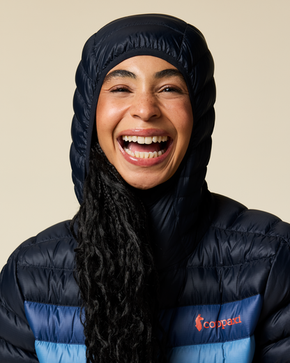 Fuego Down Hooded Jacket - Women's - Carbon Stripes - US 6958