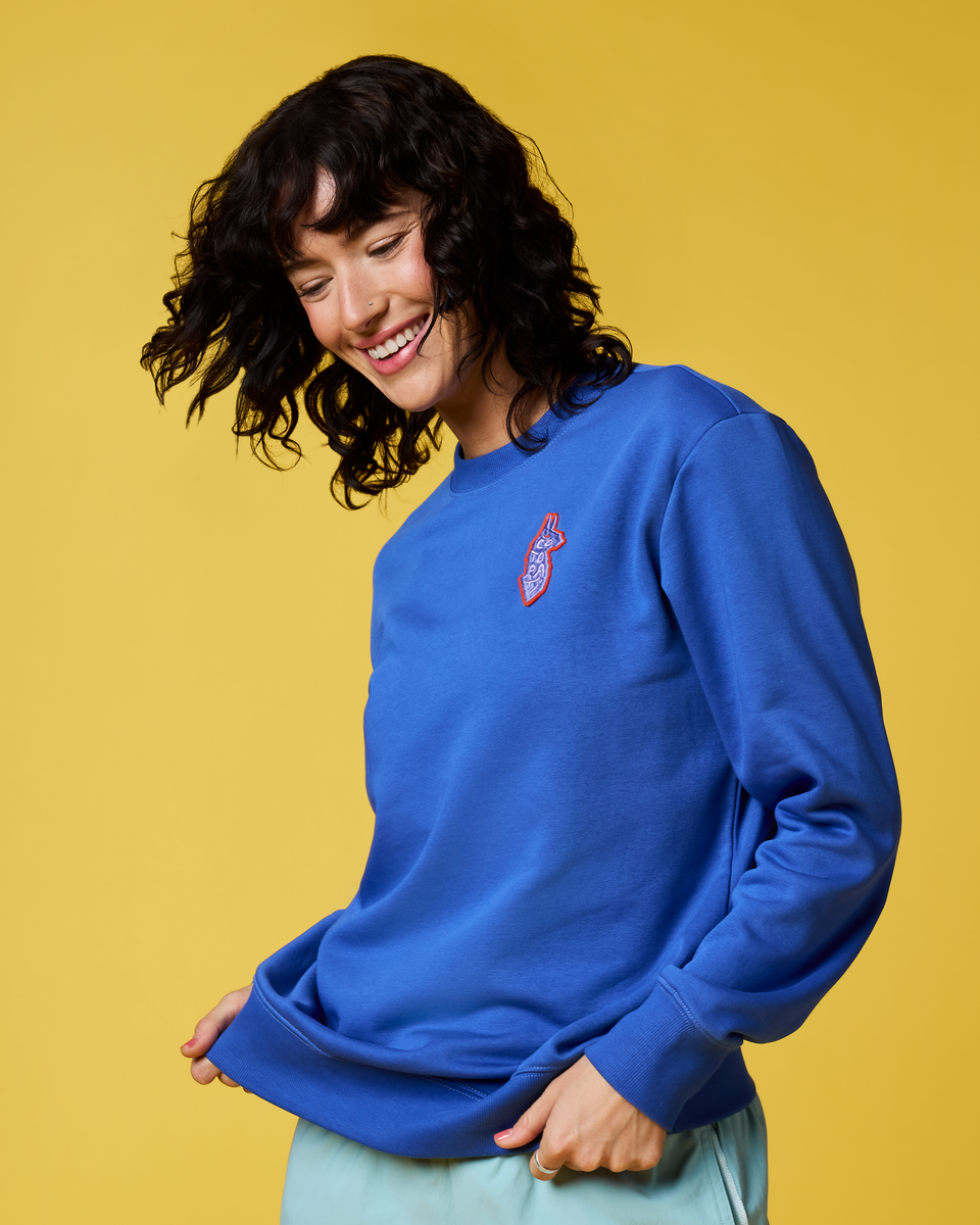 Lava Llama Crew Sweatshirt - Women's - Azure - US 6276