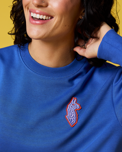 Lava Llama Crew Sweatshirt - Women's - Azure - US 6276