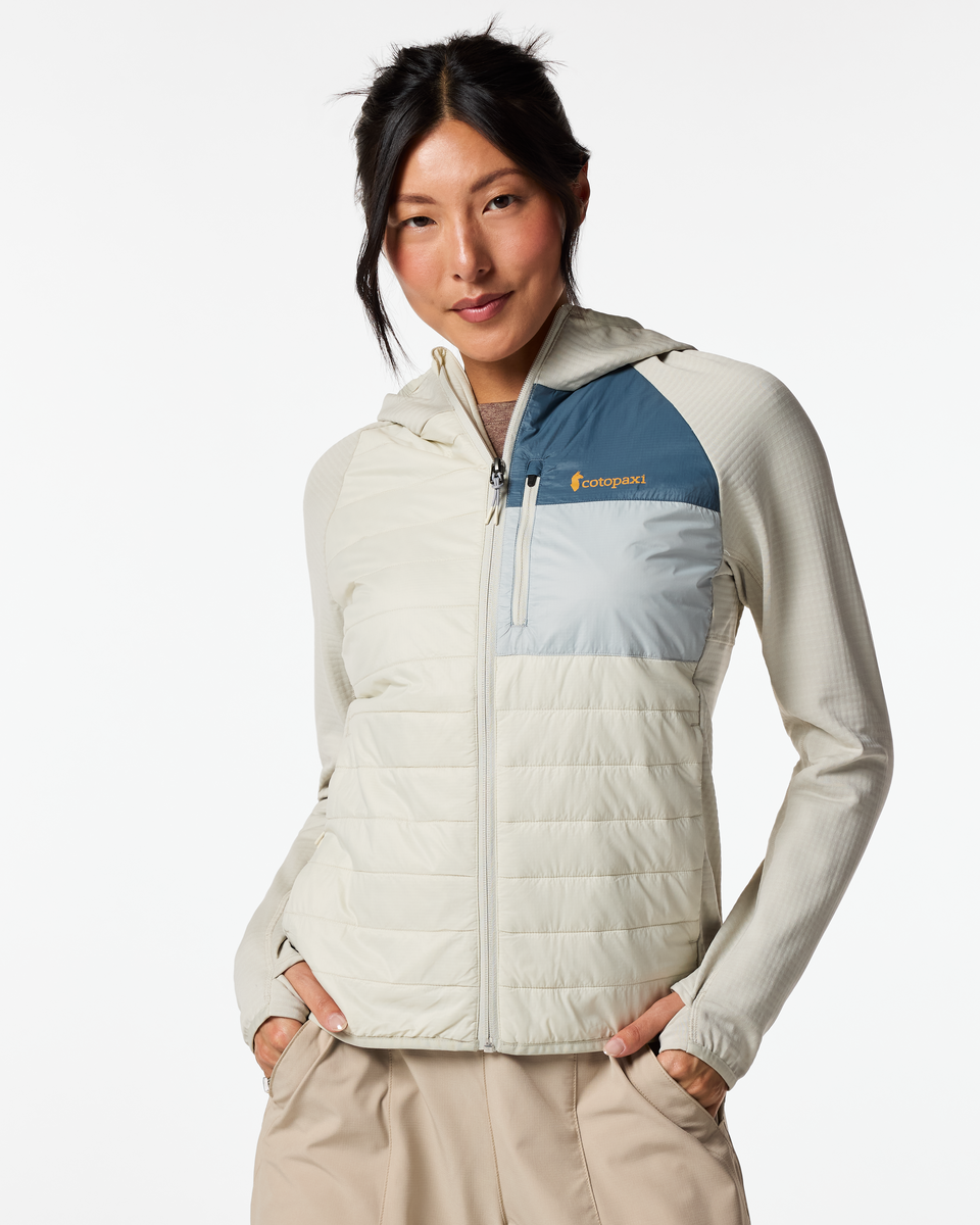 Acodo Hybrid Hooded Jacket - Women's - Chalk/Mineral - US 7182
