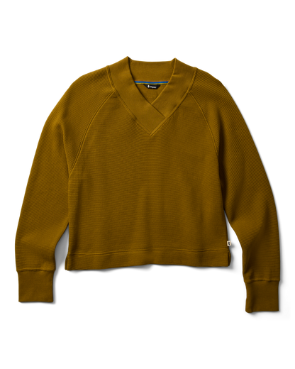 Atajo Long-Sleeve Waffle V-Neck - Women's - Log Cabin - US 8693