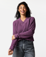 Atajo Long-Sleeve Waffle V-Neck - Women's - Mystic - US 9038