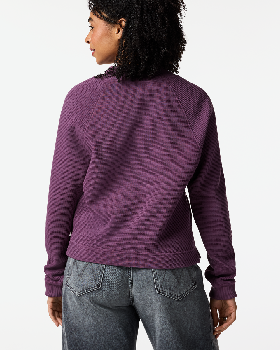 Atajo Long-Sleeve Waffle V-Neck - Women's - Mystic - US 9038