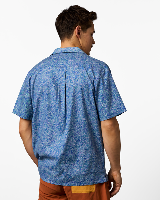 Afuera Button Up Shirt - Print - Men's - Cenotes Azure - US 2139