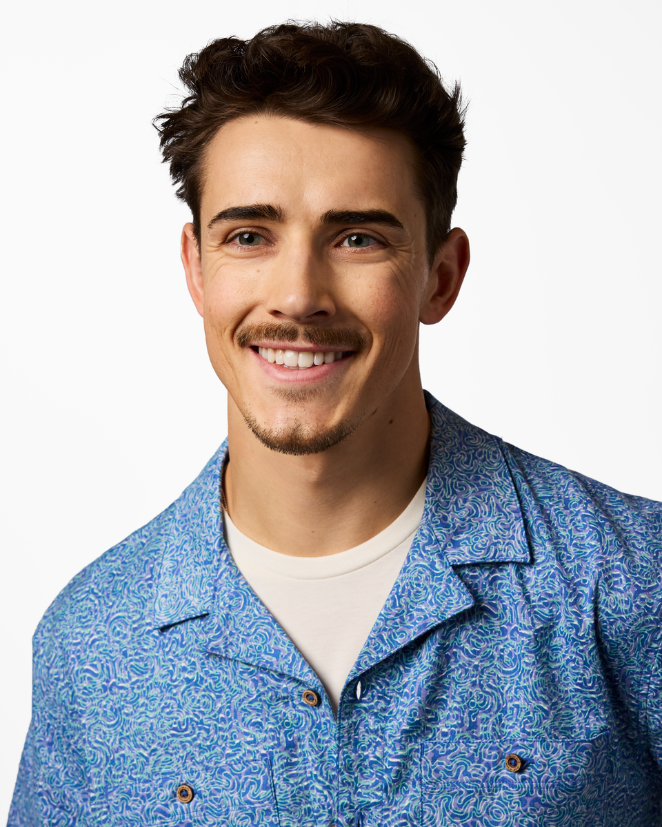 Afuera Button Up Shirt - Print - Men's - Cenotes Azure - US 2139