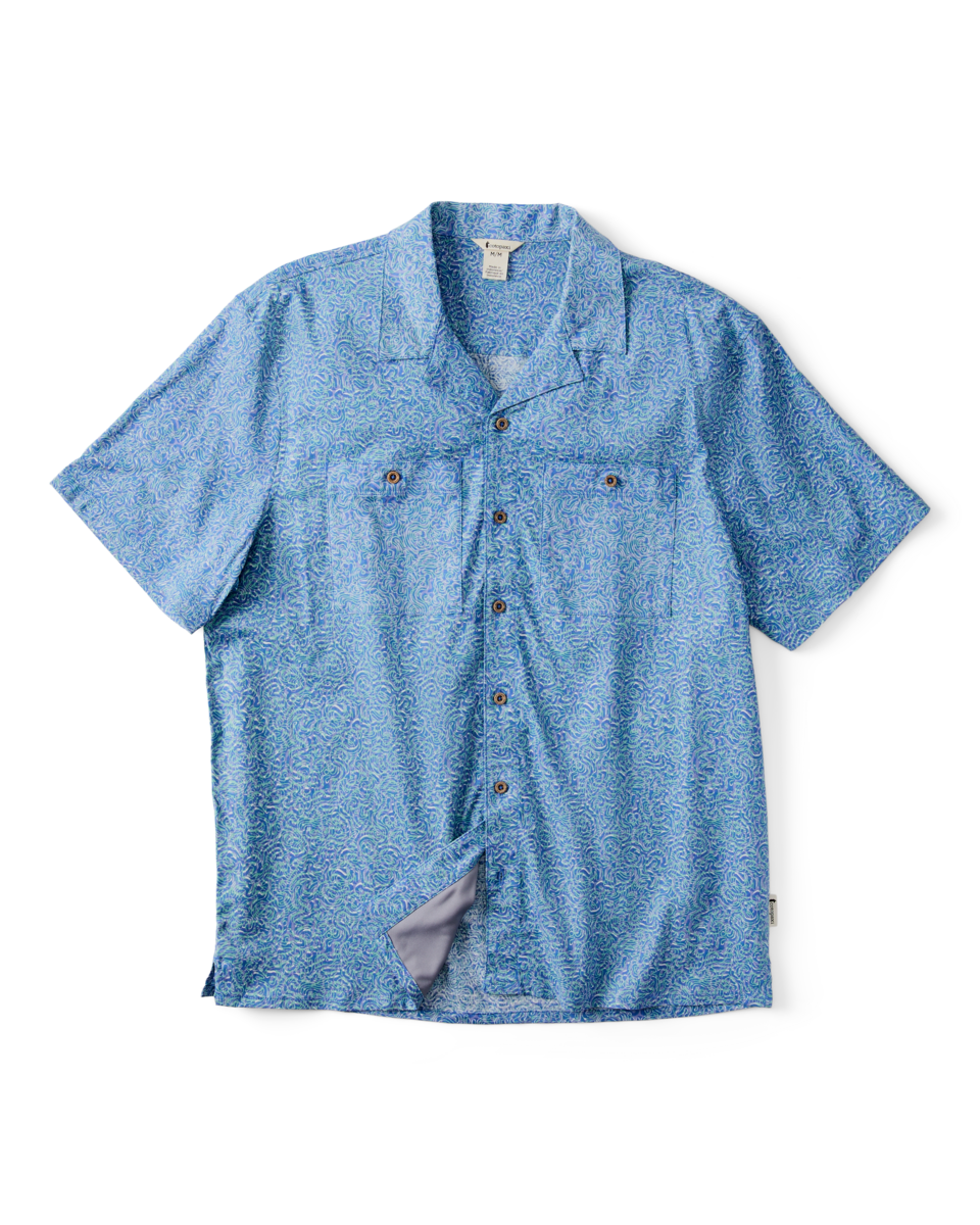 Afuera Button Up Shirt - Print - Men's - Cenotes Azure - US 2139