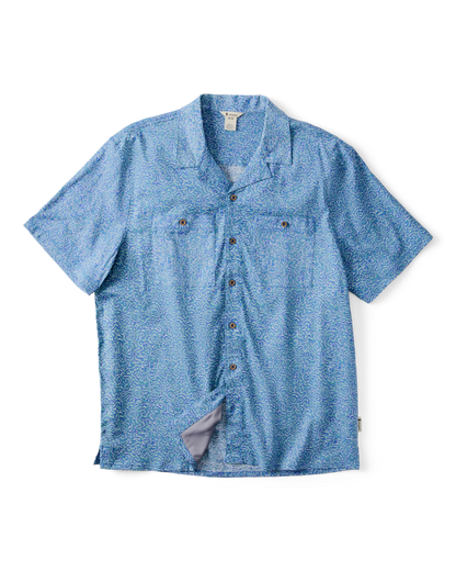 Afuera Button Up Shirt - Print - Men's - Cenotes Azure - US 2139
