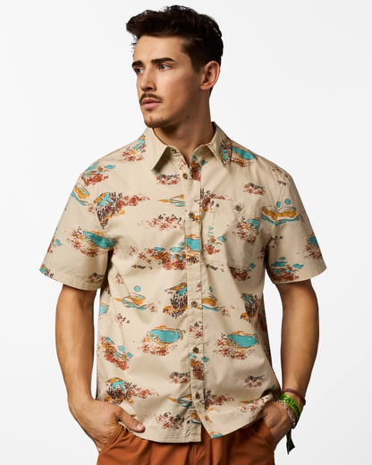 Estival Button Up Shirt - Print - Men's - Mt Cotopaxi Cream - US 7874