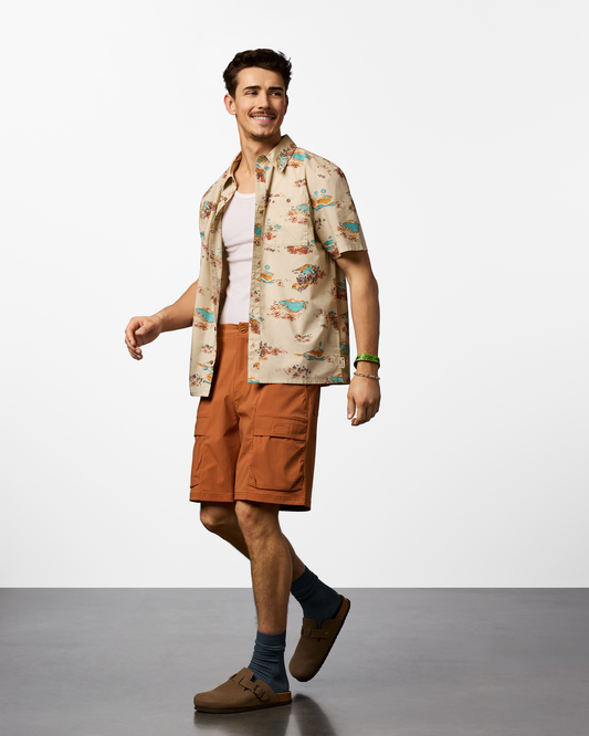 Estival Button Up Shirt - Print - Men's - Mt Cotopaxi Cream - US 7874