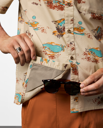 Estival Button Up Shirt - Print - Men's - Mt Cotopaxi Cream - US 7874