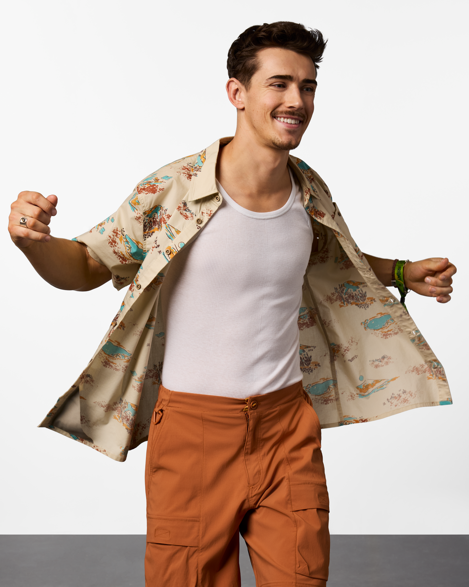 Estival Button Up Shirt - Print - Men's - Mt Cotopaxi Cream - US 7874
