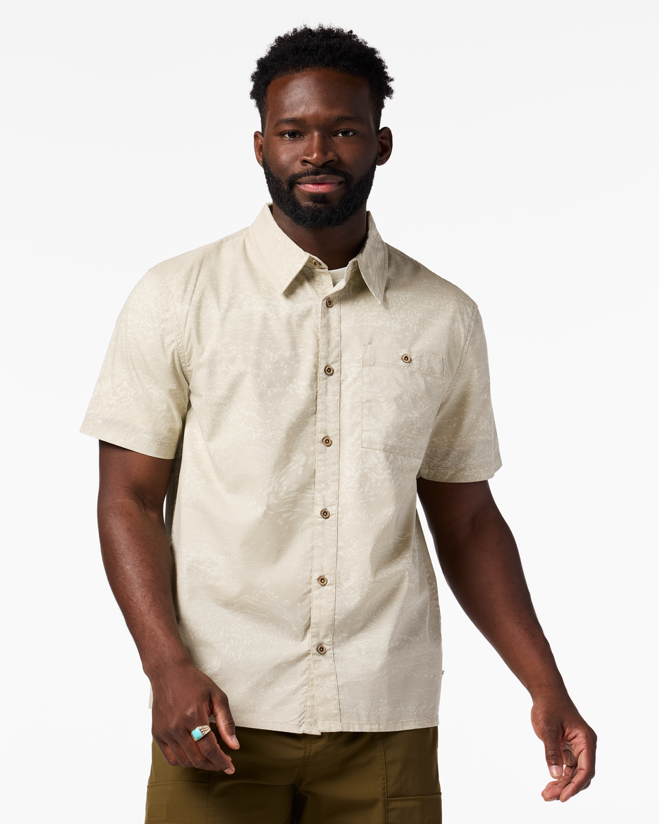 Estival Button Up Shirt - Print - Men's - Waves Mineral - US 8452