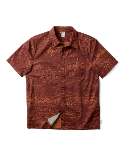 Estival Button Up Shirt - Print - Men's - Waves Sepia - US 7269