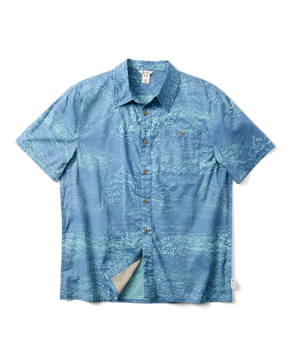 Estival Button Up Shirt - Print - Men's - Waves Steel Blue - US 2091