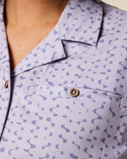 Afuera Button Up Shirt - Print - Women's - Shimmer Aster - US 1139