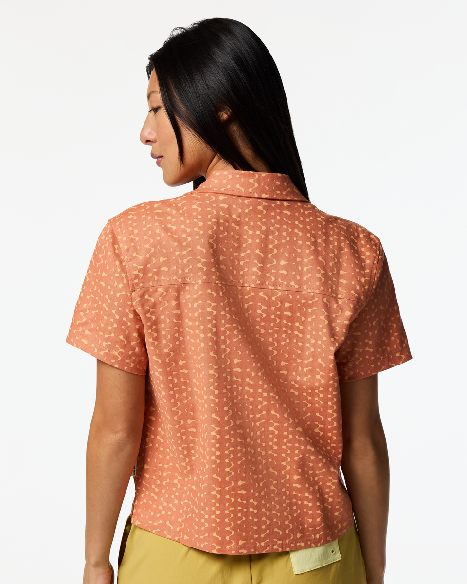 Afuera Button Up Shirt - Print - Women's - Shimmer Cantaloupe - US 6546