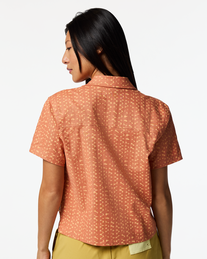 Afuera Button Up Shirt - Print - Women's - Shimmer Cantaloupe - US 6546