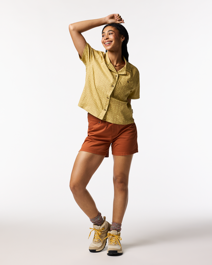 Afuera Button Up Shirt - Print - Women's - Shimmer Honeydew - US 4150
