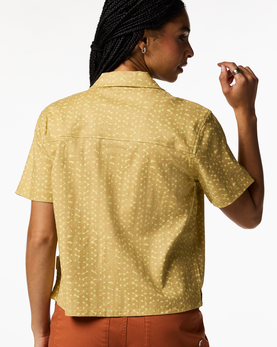 Afuera Button Up Shirt - Print - Women's - Shimmer Honeydew - US 4150