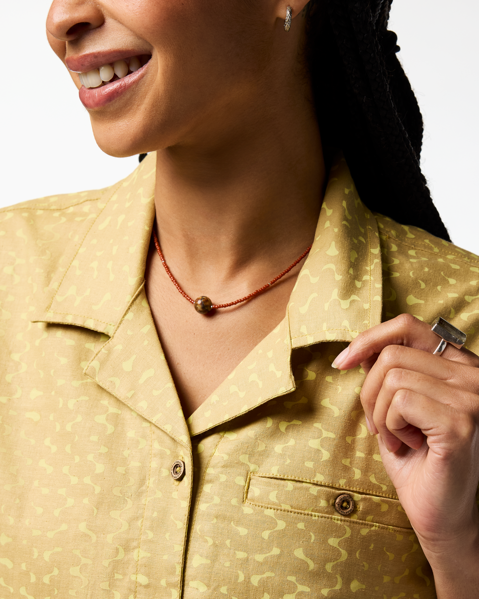 Afuera Button Up Shirt - Print - Women's - Shimmer Honeydew - US 4150