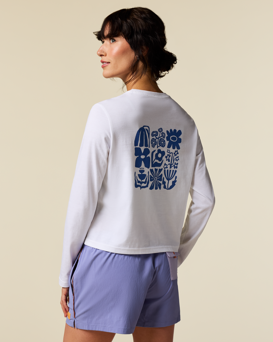 Flower Patch Long-Sleeve T-Shirt - Women's - White - US 6543