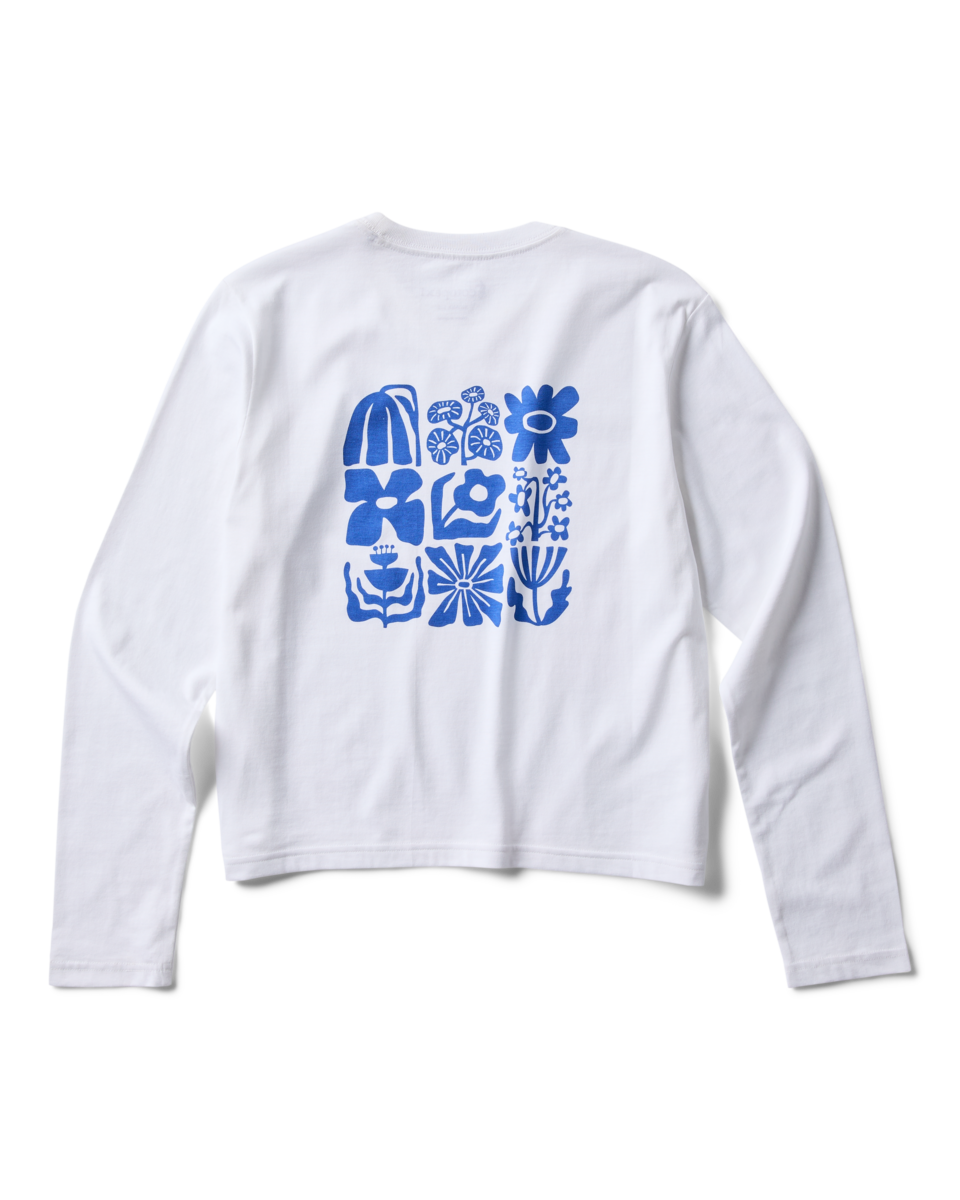 Flower Patch Long-Sleeve T-Shirt - Women's - White - US 6543