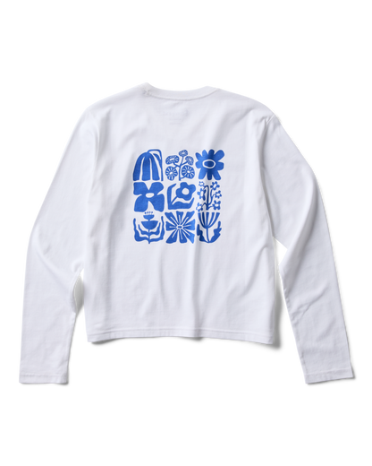 Flower Patch Long-Sleeve T-Shirt - Women's - White - US 6543