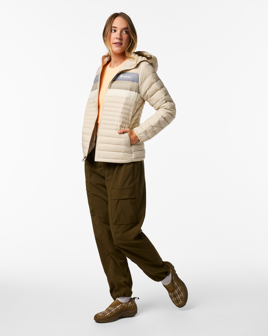 Fuego Down Hooded Jacket - Women's - Cream Stripes - US 2666