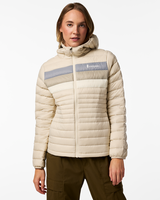 Fuego Down Hooded Jacket - Women's - Cream Stripes - US 2666