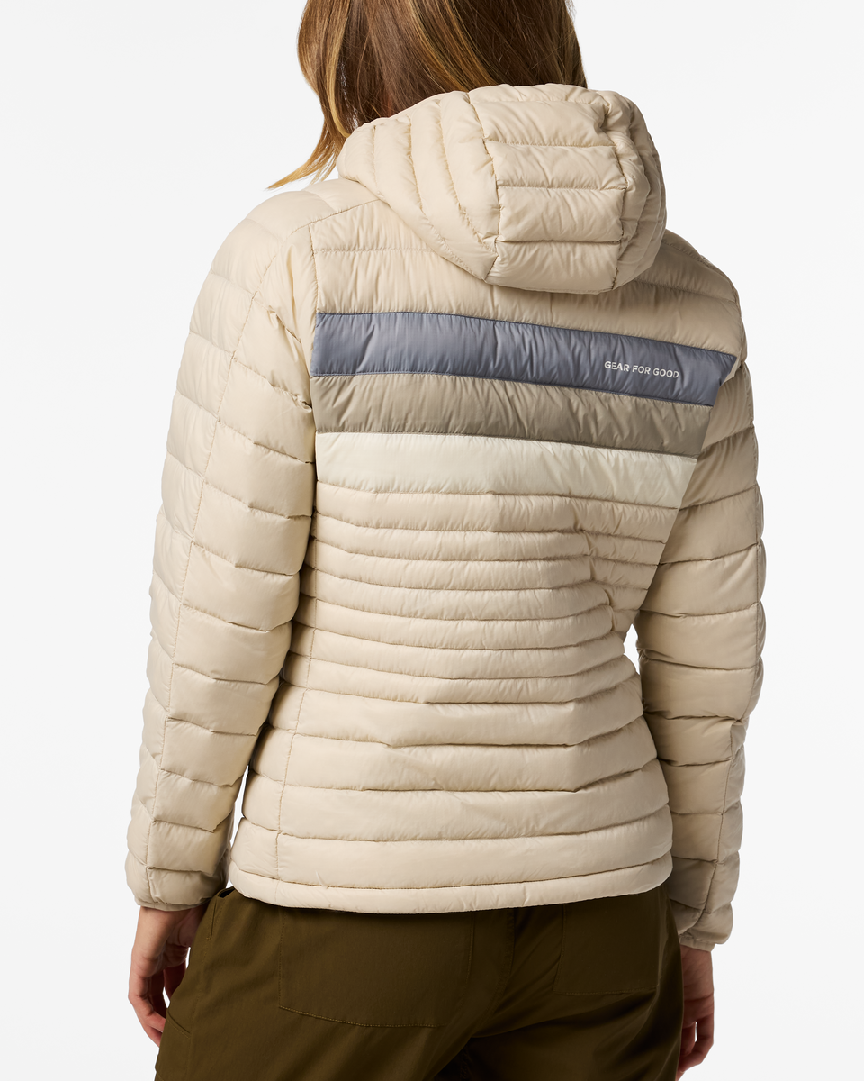 Fuego Down Hooded Jacket - Women's - Cream Stripes - US 2666