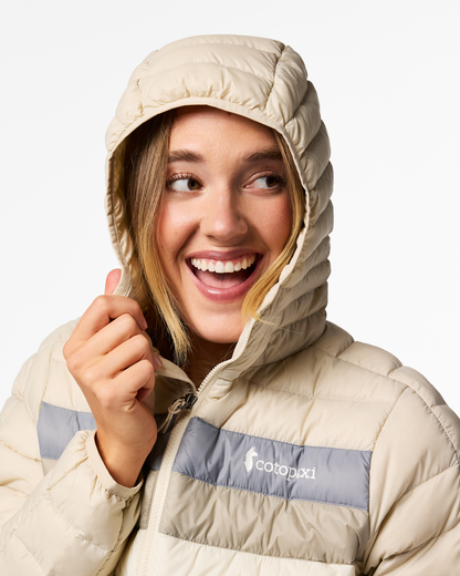 Fuego Down Hooded Jacket - Women's - Cream Stripes - US 2666